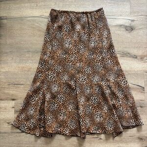 Leopard Print A-Line Skirt